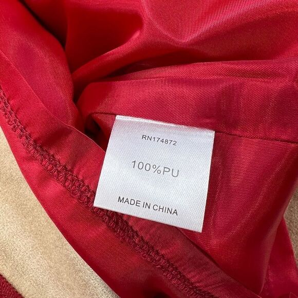 Santo by Paolo De Santo Skirt Women's XS Red Leather Zipper Back Skirt NWT - Picture 13 of 13